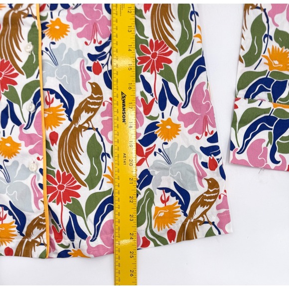 New Boden Pajama Shirt Womens 4 Floral Button Front Long Sleeve Sleepwear - Picture 4 of 11